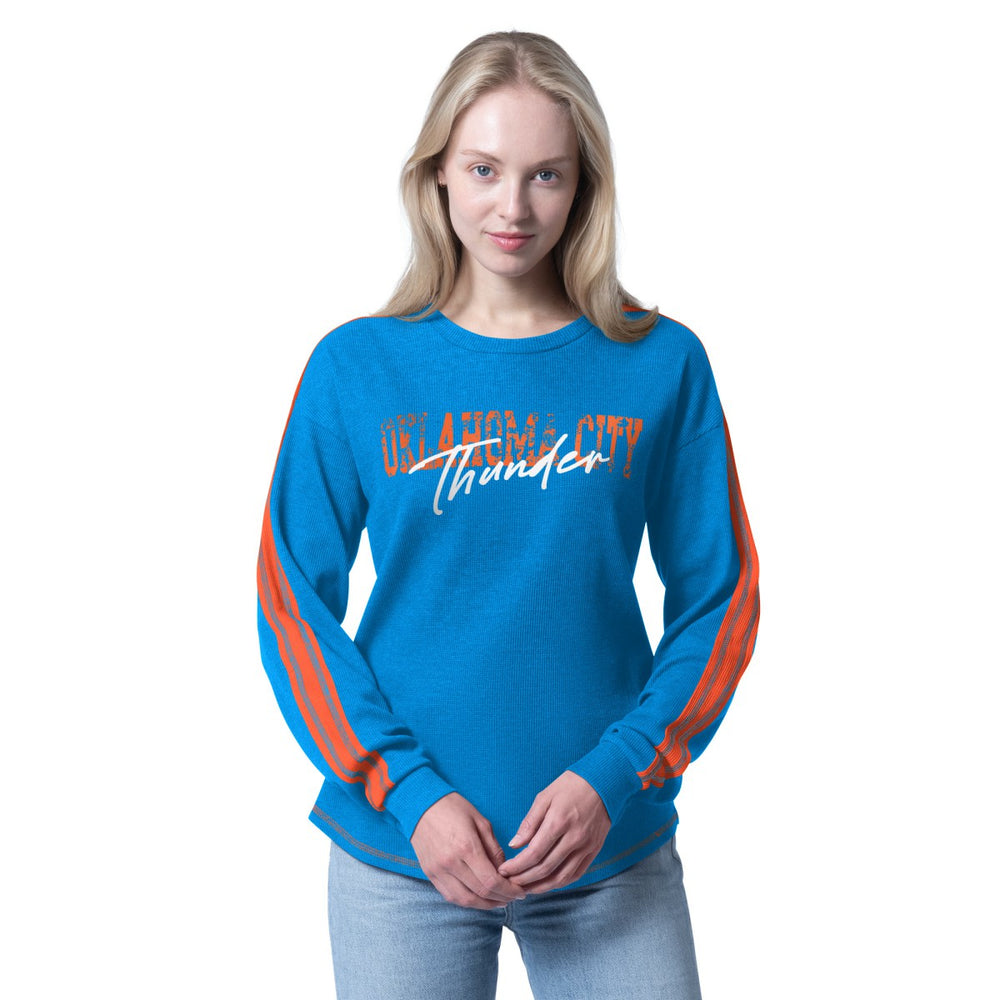 Heather Blue Oklahoma City Thunder G-III 4Her by Carl Banks Women's Advantage Tri-Blend Long Sleeve T-Shirt | NBA