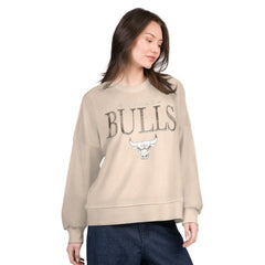 Natural Chicago Bulls G-III 4Her by Carl Banks Women's Oversized Vet II Sweatshirt | NBA