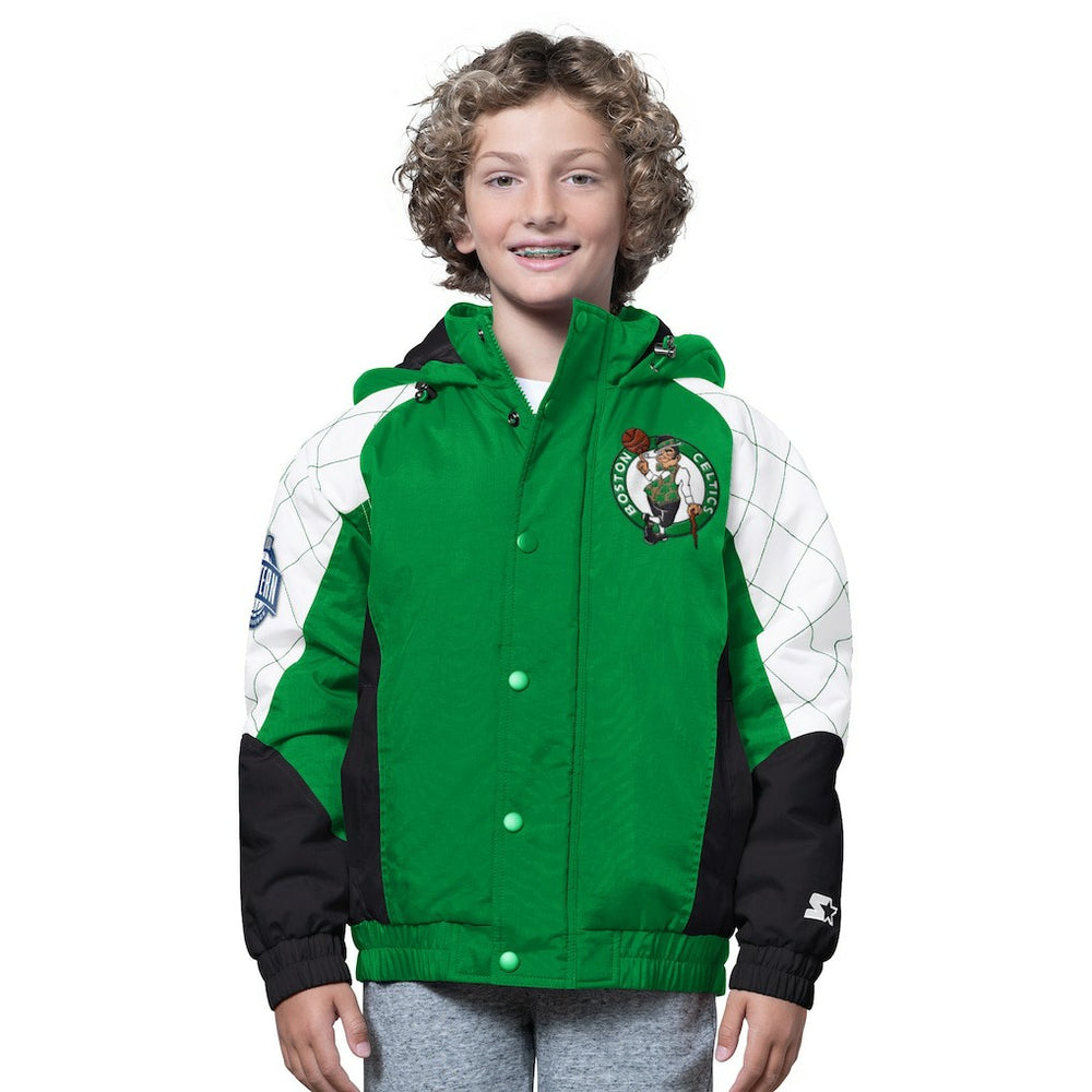 Kelly Green/Black Boston Celtics Starter Youth All Time Pro Jr. Full-Zip Hoodie Jacket | NBA