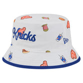 White New York Knicks Team Cheer Reversible Bucket Hat | NBA
