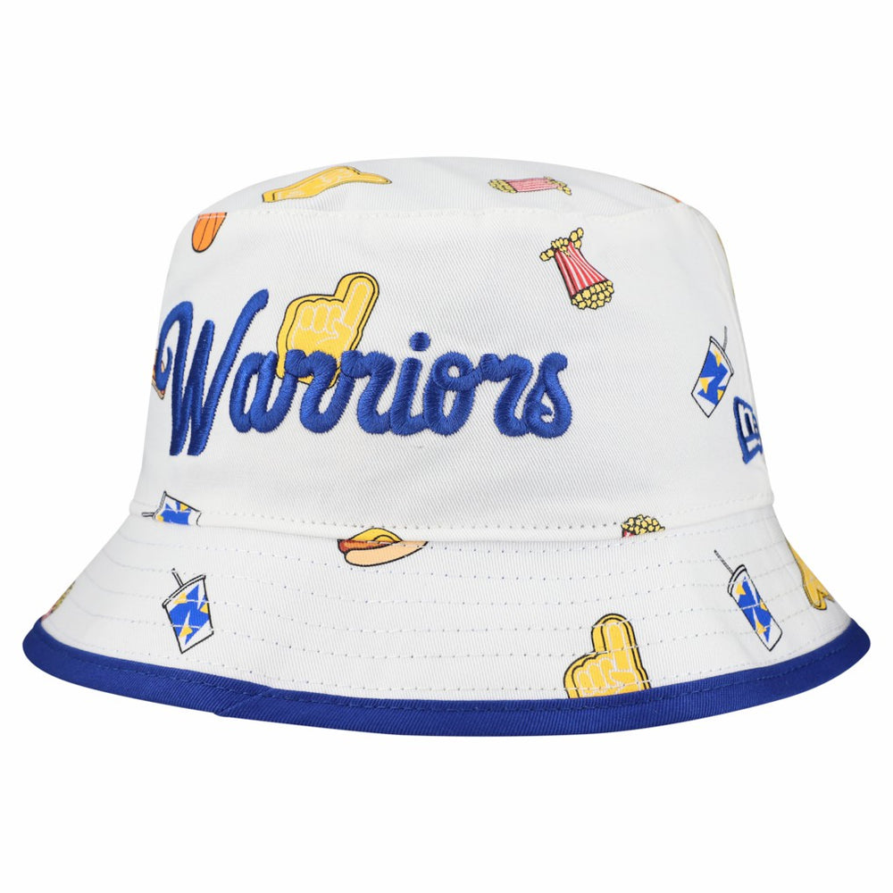 White Golden State Warriors Team Cheer Reversible Bucket Hat sale | NBA