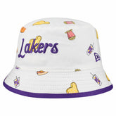 White Los Angeles Lakers Team Cheer Reversible Bucket Hat | NBA