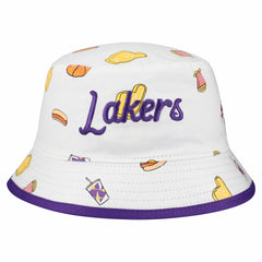 White Los Angeles Lakers Team Cheer Reversible Bucket Hat | NBA