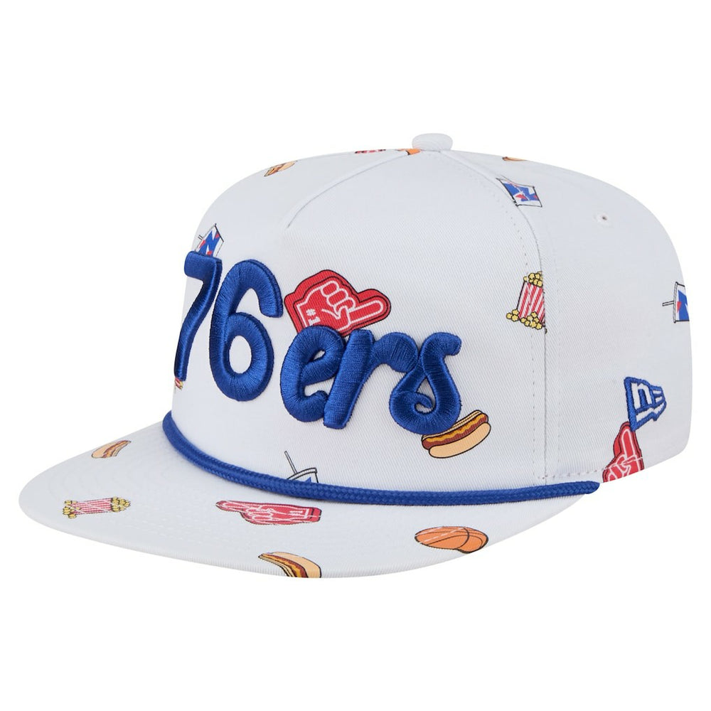White Philadelphia 76ers Team Cheer Rope 19TWENTY Adjustable Hat | NBA