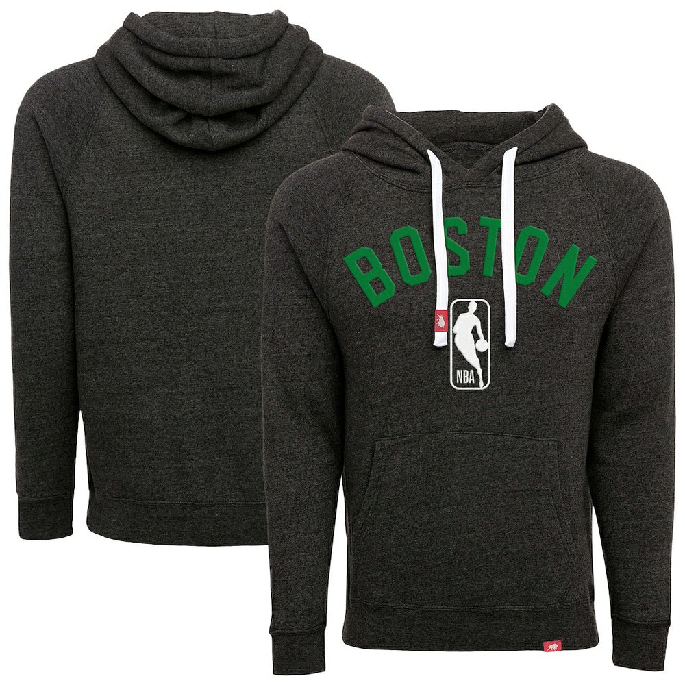 Black Boston Celtics Sportiqe Unisex Olsen Tri-Blend Pullover Hoodie | NBA