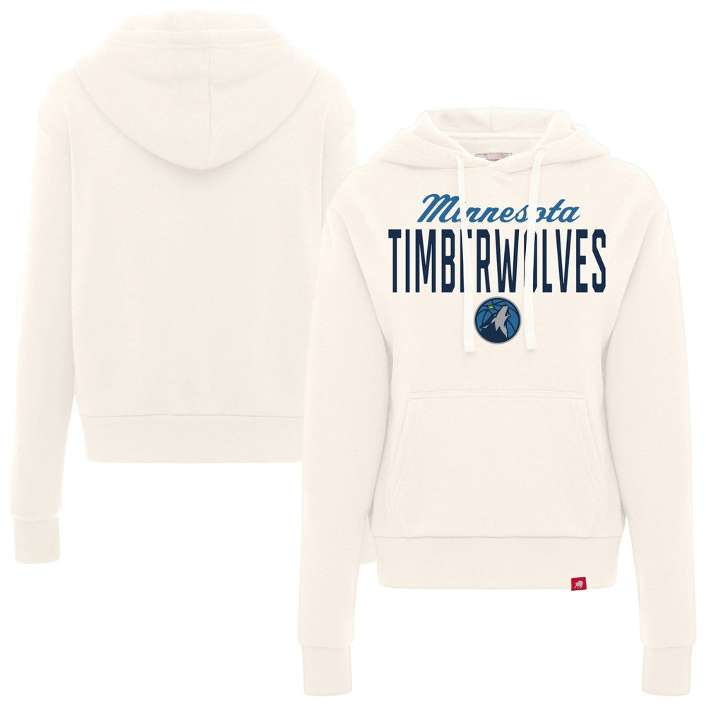 Cream Minnesota Timberwolves Sportiqe Women's Ava Boxy Tri-Blend Pullover Hoodie | NBA