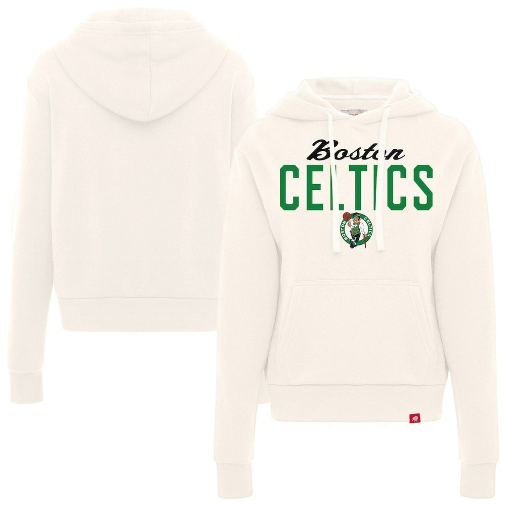 Cream Boston Celtics Sportiqe Women's Ava Boxy Tri-Blend Pullover Hoodie | NBA