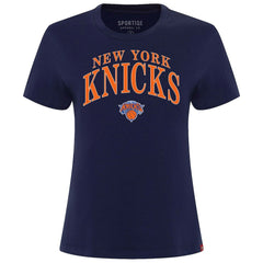 Navy New York Knicks Sportiqe Women's Arcadia Boxy T-Shirt | NBA