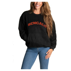 Cincinnati Bengals Cuce Women's Chenille Jeweled Sweatshirt | NFL On sale