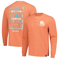 Cleveland Browns Margaritaville Five O'Clock Henley Long Sleeve T-Shirt | NFL Outlet