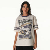 Baltimore Ravens The Wild Collective Women's Vintage Drop Shoulder Oversized Boyfriend T-Shirt | NFL On sale