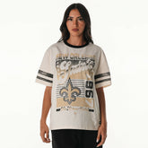 New Orleans Saints The Wild Collective Women's Vintage Drop Shoulder Oversized Boyfriend T-Shirt | NFL Discount