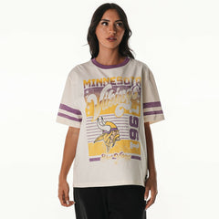 Minnesota Vikings The Wild Collective Women's Vintage Drop Shoulder Oversized Boyfriend T-Shirt | NFL Hot