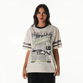 Seattle Seahawks The Wild Collective Women's Vintage Drop Shoulder Oversized Boyfriend T-Shirt | NFL Hot