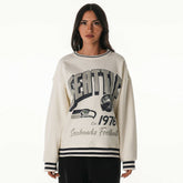 Seattle Seahawks The Wild Collective Women's Oversized Vintage French Terry Sweatshirt | NFL New