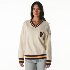 Minnesota Vikings The Wild Collective Women's Jacquard V-Neck Sweater | NFL Online