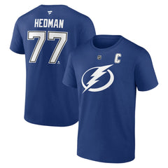 Victor Hedman Tampa Bay Lightning Fanatics Authentic Stack Name & Number T-Shirt - NHL T-shirts