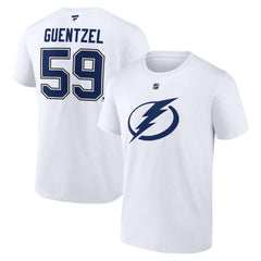 Jake Guentzel Tampa Bay Lightning Fanatics Authentic Stack Name & Number T-Shirt - NHL T-shirts