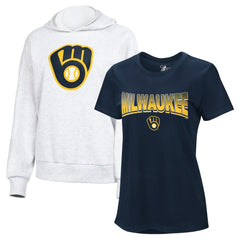 Milwaukee Brewers G-III 4Her by Carl Banks Women's T-Shirt and Hoodie Combo Pack - MLB Hoodies
