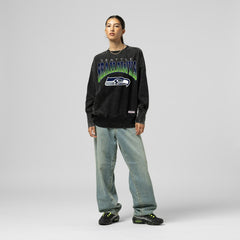 Seattle Seahawks Women's Delineate Mineral Wash Crewneck Sweatshirt | NFL Hot