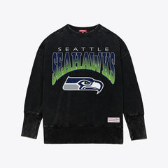 Seattle Seahawks Women's Delineate Mineral Wash Crewneck Sweatshirt | NFL Hot
