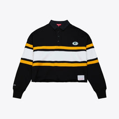 Green Bay Packers Women's Cropped Long Sleeve Rugby Polo | NFL New