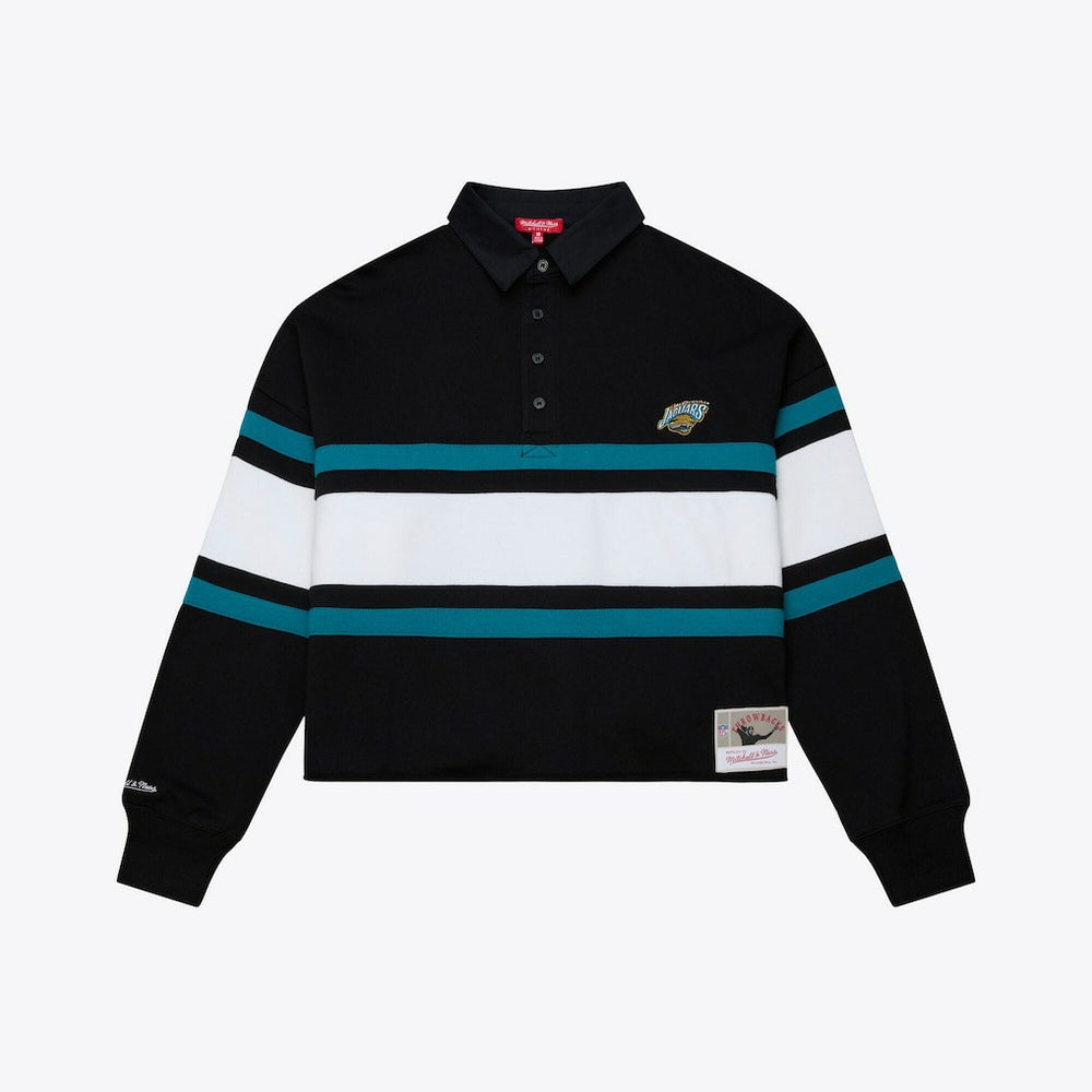 Jacksonville Jaguars Women's Throwback Cropped Long Sleeve Rugby Polo | NFL On sale