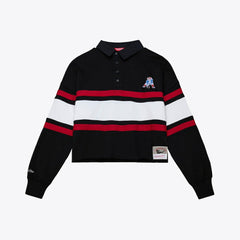 New England Patriots Women's Throwback Cropped Long Sleeve Rugby Polo | NFL US