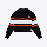 Denver Broncos Women's Throwback Cropped Long Sleeve Rugby Polo | NFL New