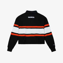 Denver Broncos Women's Throwback Cropped Long Sleeve Rugby Polo | NFL New