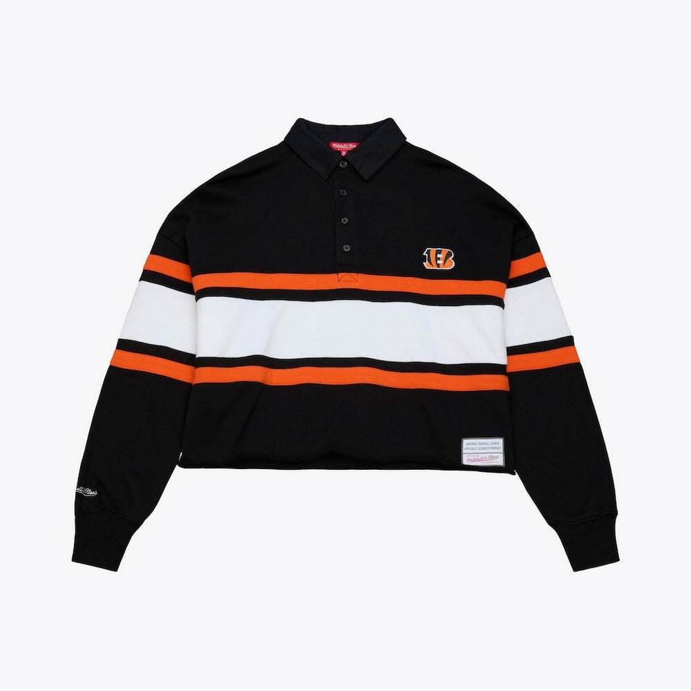 Cincinnati Bengals Women's Cropped Long Sleeve Rugby Polo | NFL Online