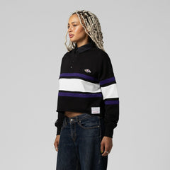 Baltimore Ravens Women's Cropped Long Sleeve Rugby Polo | NFL US