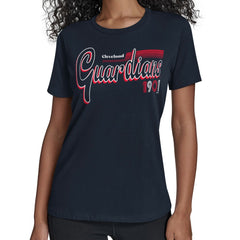 Cleveland Guardians Starter Women's Groovy Script Team Fitted T-Shirt - MLB T-shirts