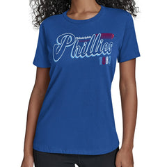 Philadelphia Phillies Starter Women's Groovy Script Team Fitted T-Shirt - MLB T-shirts