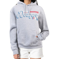 Los Angeles Dodgers Starter Women's Groovy Script Team Fleece Pullover Hoodie - MLB Hoodies