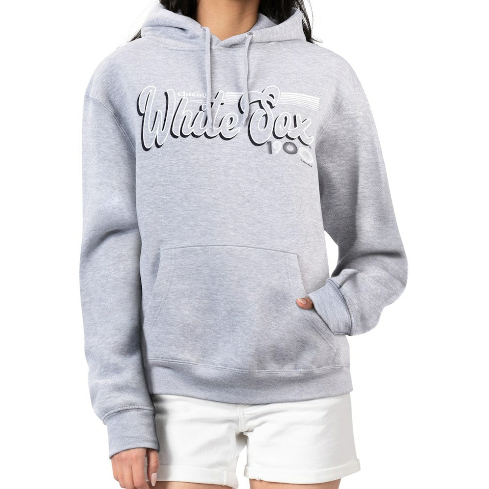 Chicago White Sox Starter Women's Groovy Script Team Fleece Pullover Hoodie - MLB Hoodies