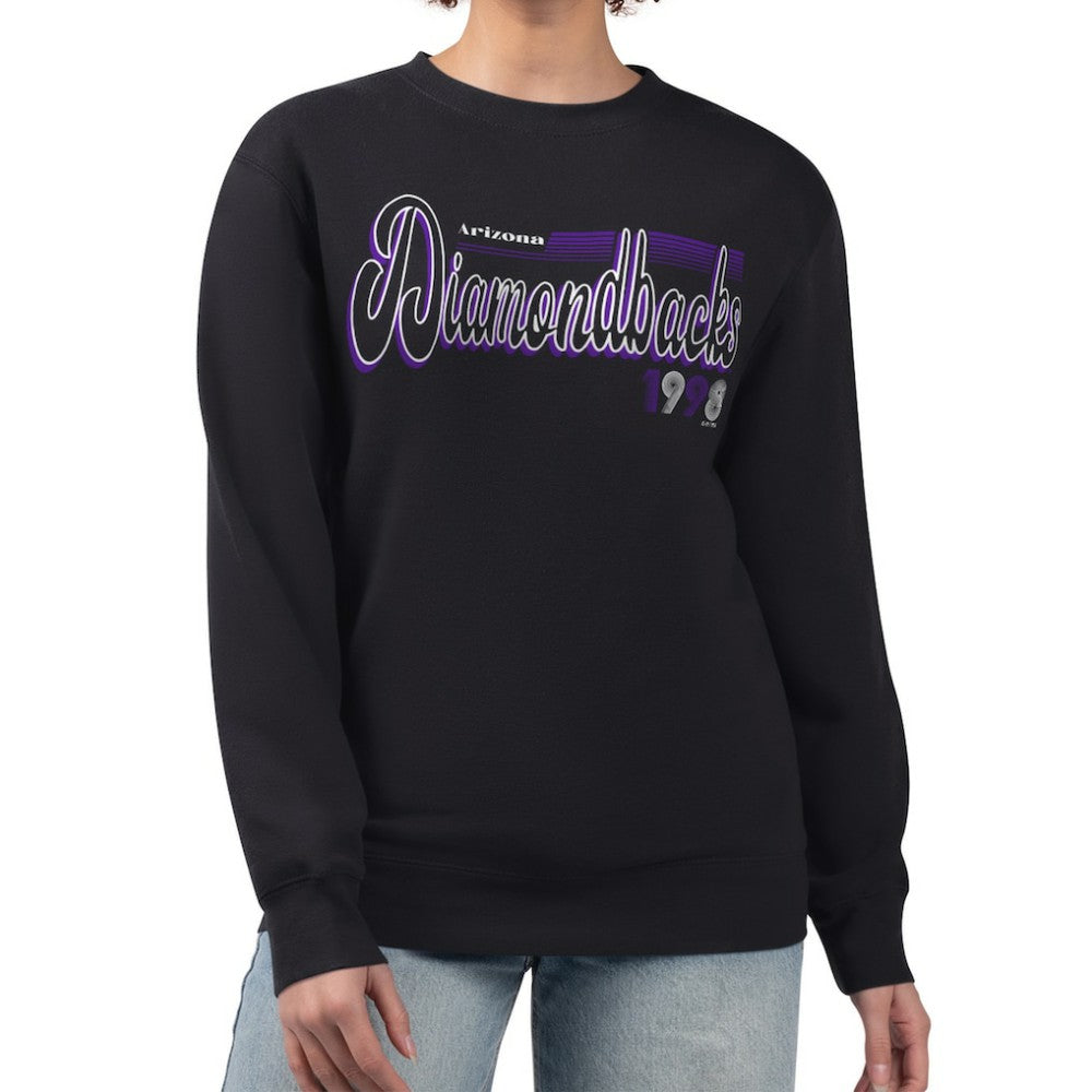 Arizona Diamondbacks Starter Women's Groovy Script Team Fleece Pullover Sweatshirt - MLB Pullover