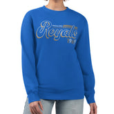 Kansas City Royals Starter Women's Groovy Script Team Fleece Pullover Sweatshirt - MLB Pullover