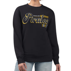 Pittsburgh Pirates Starter Women's Groovy Script Team Fleece Pullover Sweatshirt - MLB Pullover