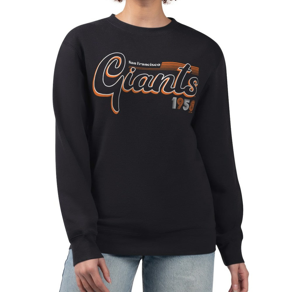 San Francisco Giants Starter Women's Groovy Script Team Fleece Pullover Sweatshirt - MLB Pullover