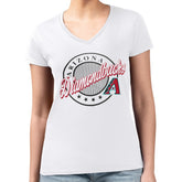 Arizona Diamondbacks G-III 4Her by Carl Banks Women's Super-Slim Fit Lightweight Pinstripe Circle V-Neck T-Shirt - MLB T-shirts