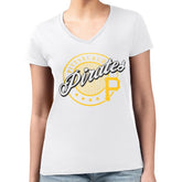 Pittsburgh Pirates G-III 4Her by Carl Banks Women's Super-Slim Fit Lightweight Pinstripe Circle V-Neck T-Shirt - MLB T-shirts
