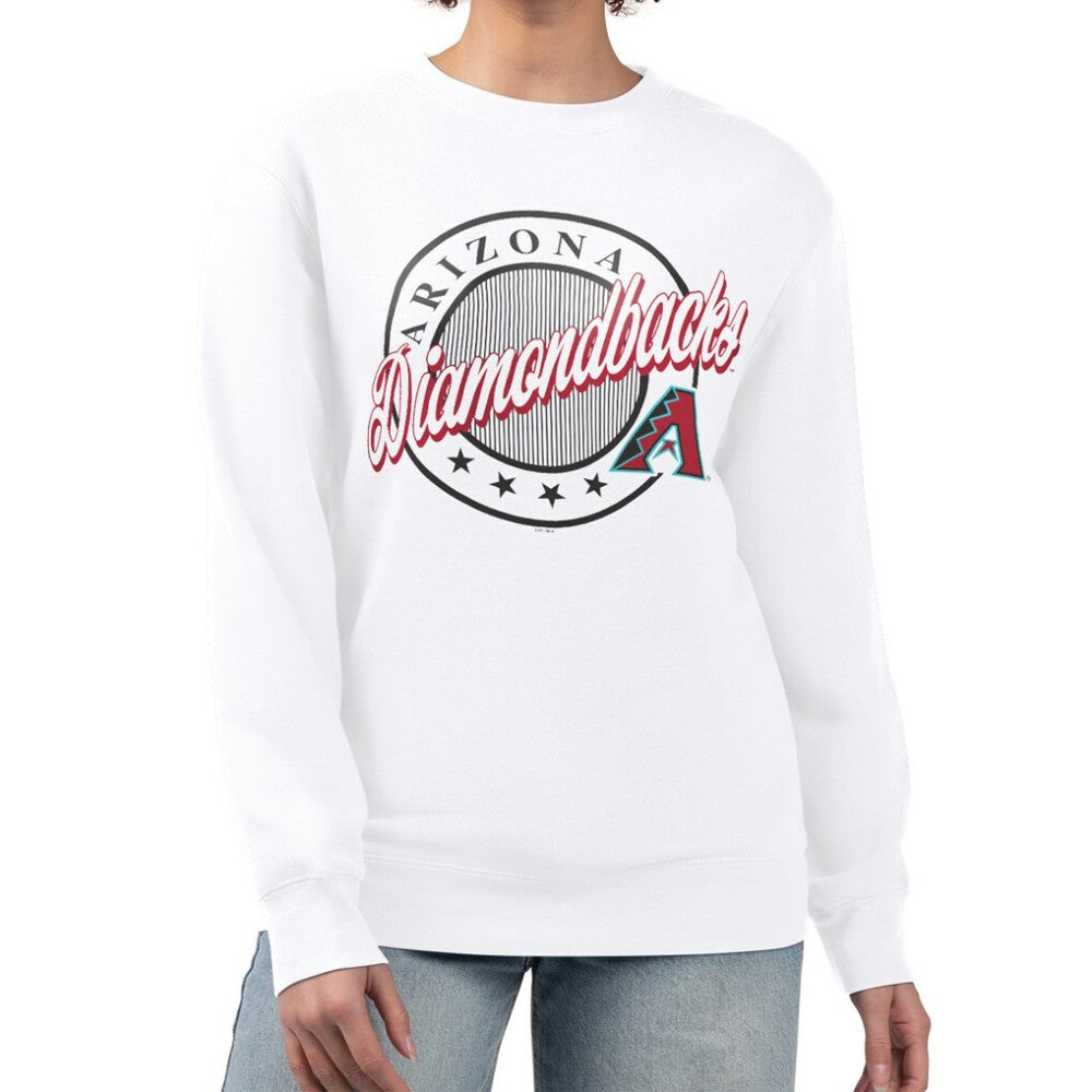 Arizona Diamondbacks G-III 4Her by Carl Banks Women's Pinstripe Circle Team Fleece Pullover Sweatshirt - MLB Pullover