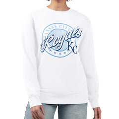 Kansas City Royals G-III 4Her by Carl Banks Women's Pinstripe Circle Team Fleece Pullover Sweatshirt - MLB Pullover