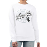 Chicago White Sox G-III 4Her by Carl Banks Women's Pinstripe Circle Team Fleece Pullover Sweatshirt - MLB Pullover