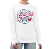 Washington Nationals G-III 4Her by Carl Banks Women's Pinstripe Circle Team Fleece Pullover Sweatshirt - MLB Pullover