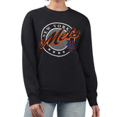 New York Mets G-III 4Her by Carl Banks Women's Pinstripe Circle Team Fleece Pullover Sweatshirt - MLB Pullover
