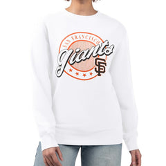 San Francisco Giants G-III 4Her by Carl Banks Women's Pinstripe Circle Team Fleece Pullover Sweatshirt - MLB Pullover