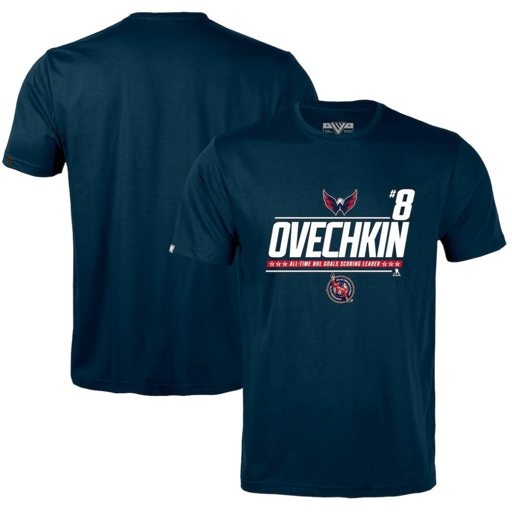 Alexander Ovechkin Washington Capitals Levelwear NHL All-Time Leading Goal Scorer Milestone Name & Number Richmond T-Shirt - NHL T-shirts