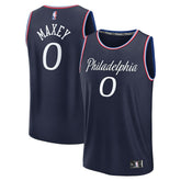 Navy Tyrese Maxey Philadelphia 76ers Youth 2025/26 City Edition Fast Break Jersey | NBA